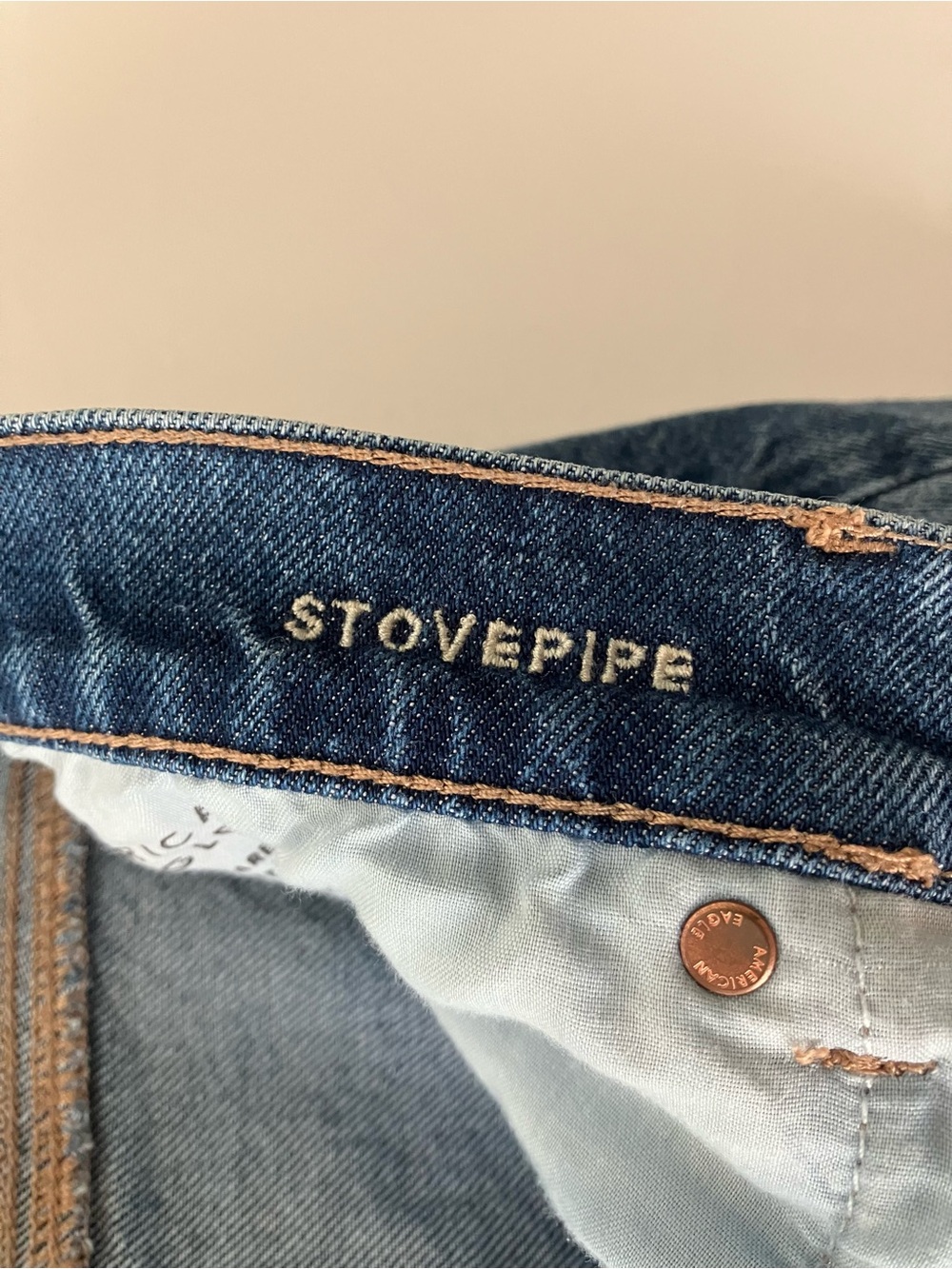 AMERICAN EAGLE Stovepipe Wide Leg Distressed Denim Sz 10 Long - Picture 9 of 10